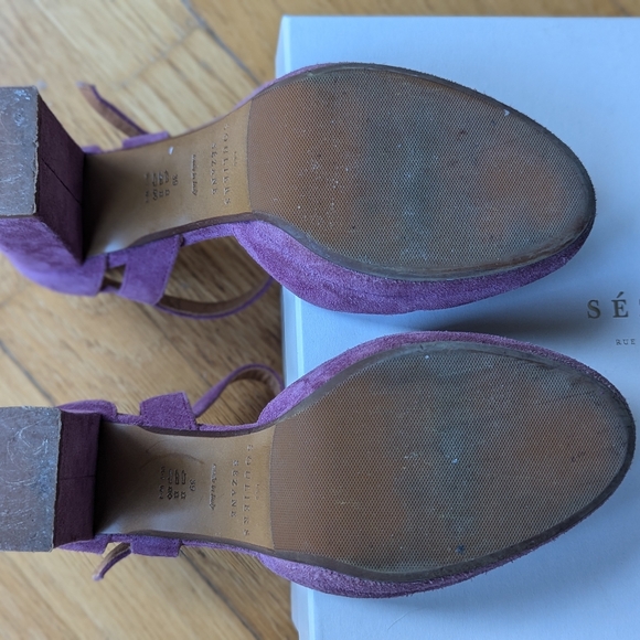Sezane Katie Babies in Wisteria Suede Sz 39 / US 8 - Picture 4 of 5